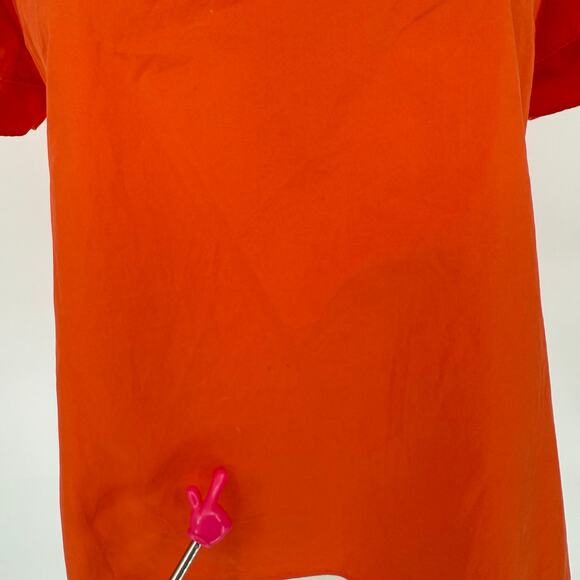 Alice + Olivia Orange Cotton Twill Flutter Sleeve Boxy Top Size S Boho Preppy - Picture 7 of 10